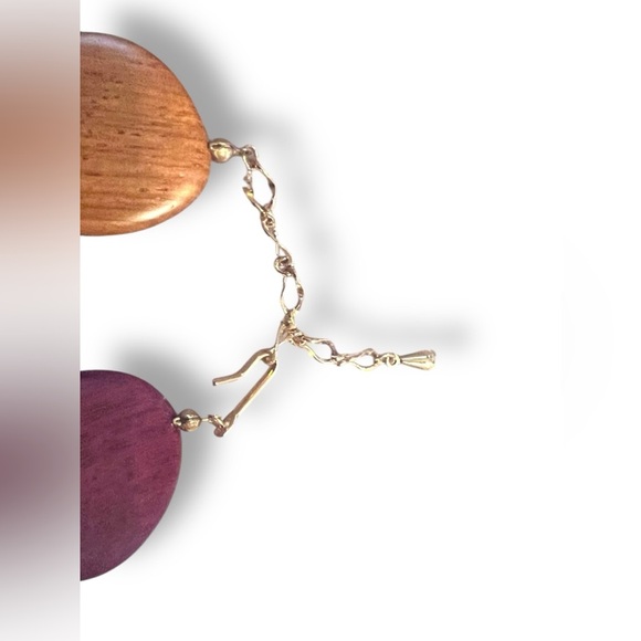 IOB - Vintage - 80s Avon Subtle Hues Wooden Necklace - Picture 3 of 4